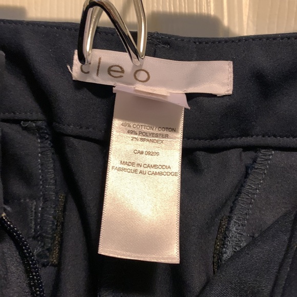 Cleo - Navy Coloured Cropped Dress Pants - Picture 5 of 5